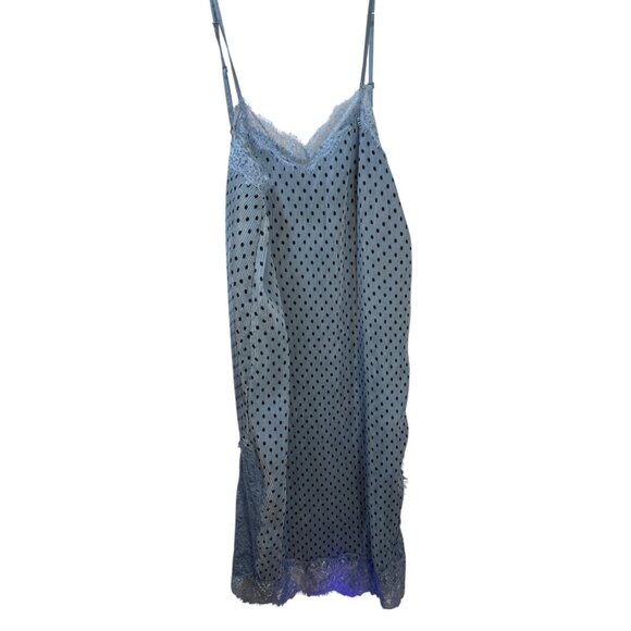 Free People Lace & Polka Dot Slip Dress Size 8 Blue - Picture 1 of 16